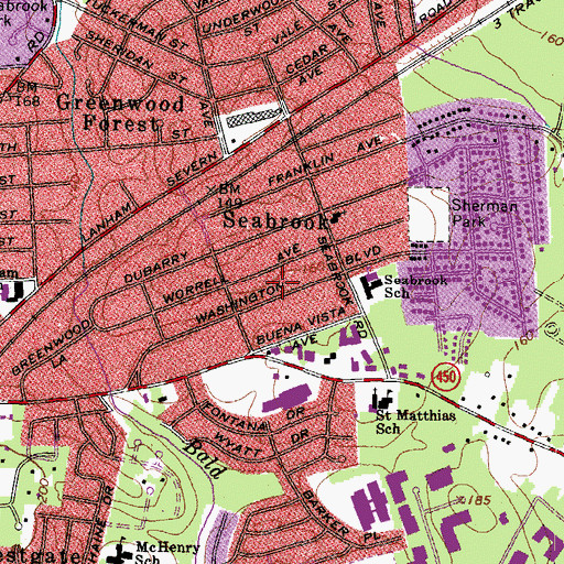 Topographic Map of Seabrook, MD