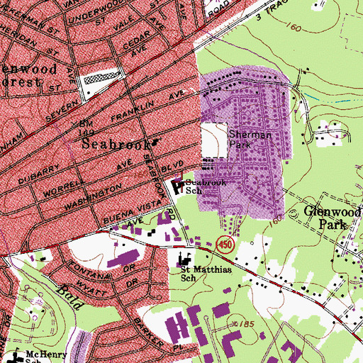 Topographic Map of Seabrook Elementary School, MD