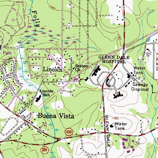 Topographic Map of Seaton Church, MD