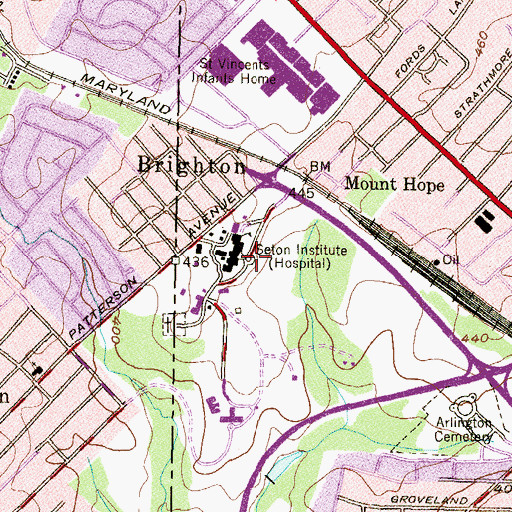 Topographic Map of Seton Institute, MD