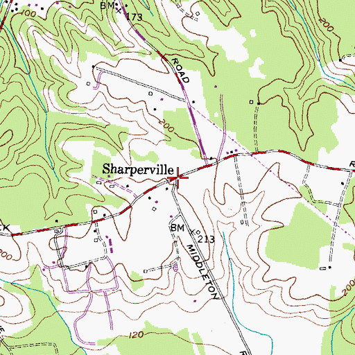 Topographic Map of Sharperville, MD