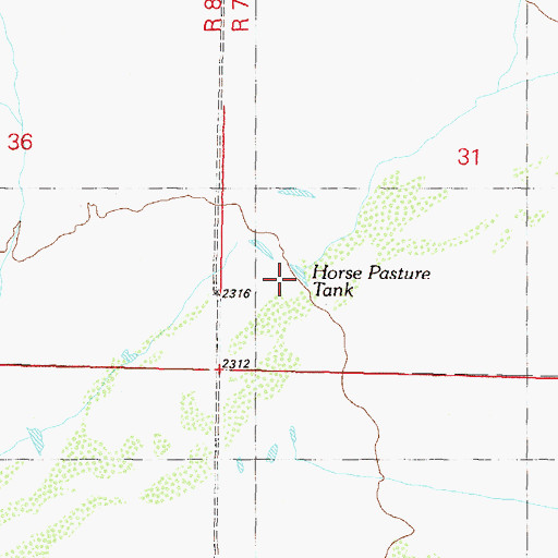 Topographic Map of Horse Pasture Tank, AZ