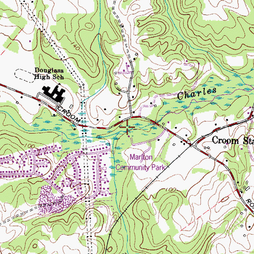 Topographic Map of Southwest Branch Charles Branch, MD