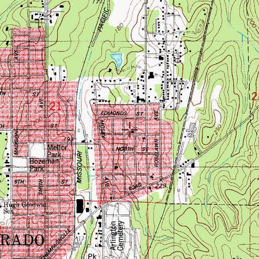 Topographic Map of Power House Pentecostal Church, AR