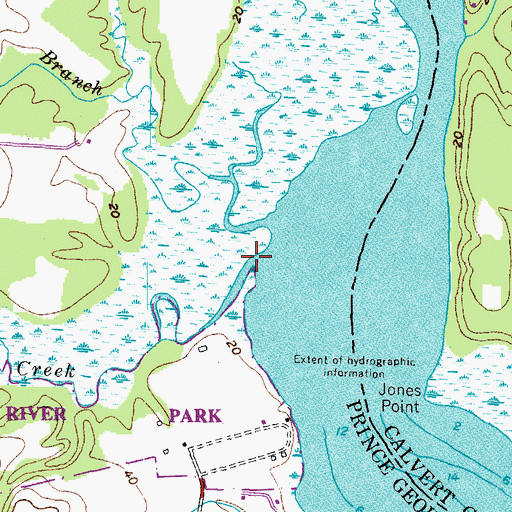 Topographic Map of Spice Creek, MD