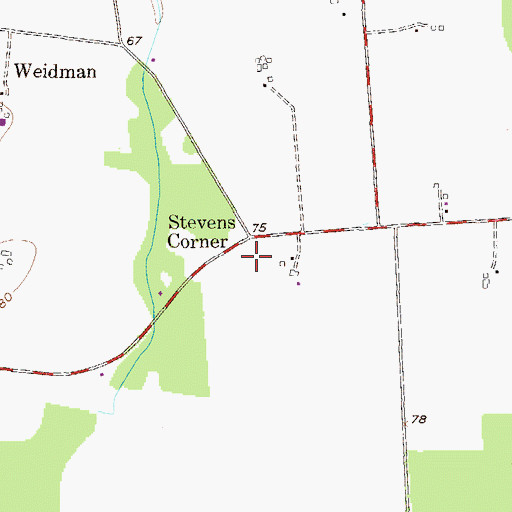Topographic Map of Stevens Corner, MD