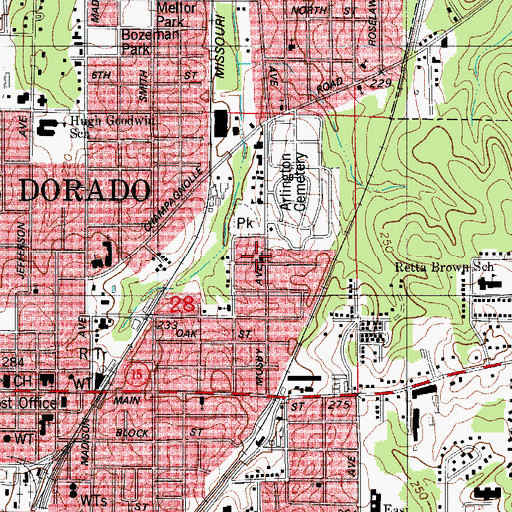 Topographic Map of Reorganized Church of Jesus Christ of Latter Day Saints, AR