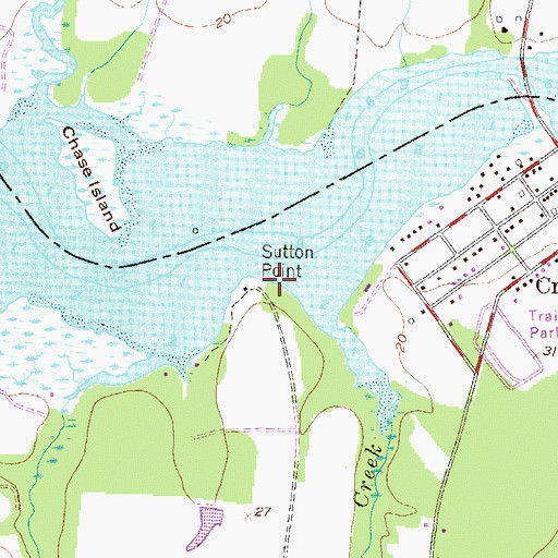 Topographic Map of Sutton Point, MD
