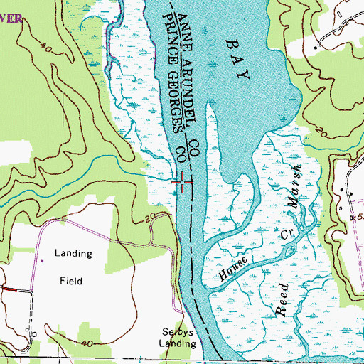 Topographic Map of Swan Point Creek, MD