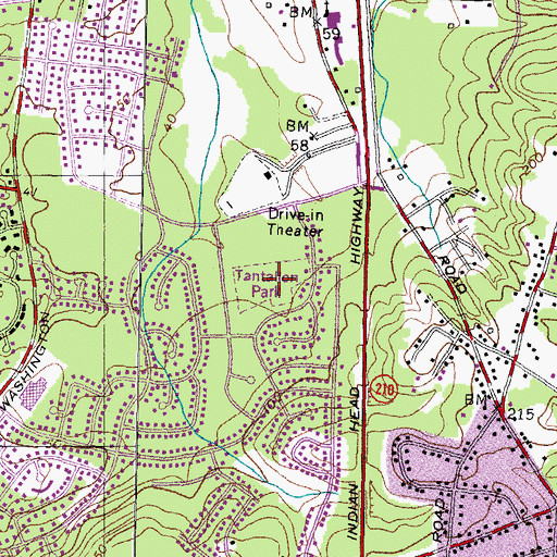Topographic Map of Tantallon Park, MD