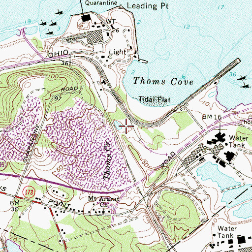 Topographic Map of Thomas Creek, MD