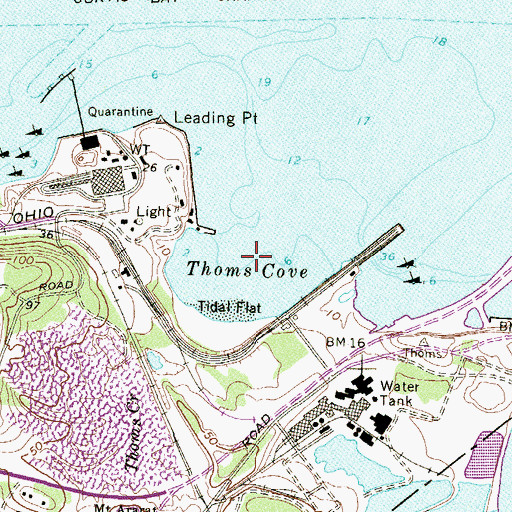 Topographic Map of Thoms Cove, MD