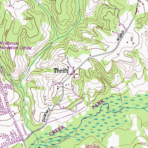 Topographic Map of Thrift, MD