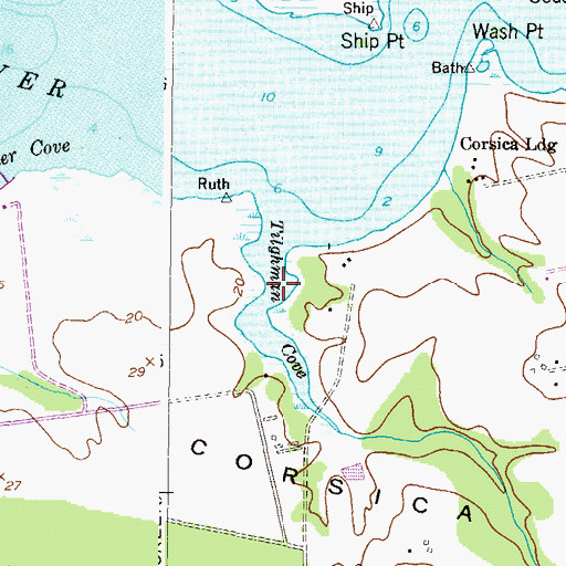 Topographic Map of Tilghman Cove, MD