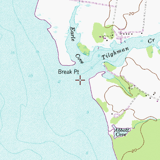 Topographic Map of Tilghman Creek, MD