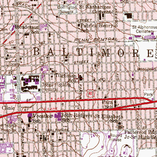 Topographic Map of Tench Tilghman Elementary - Middle School, MD