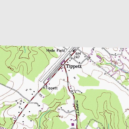 Topographic Map of Tippett, MD