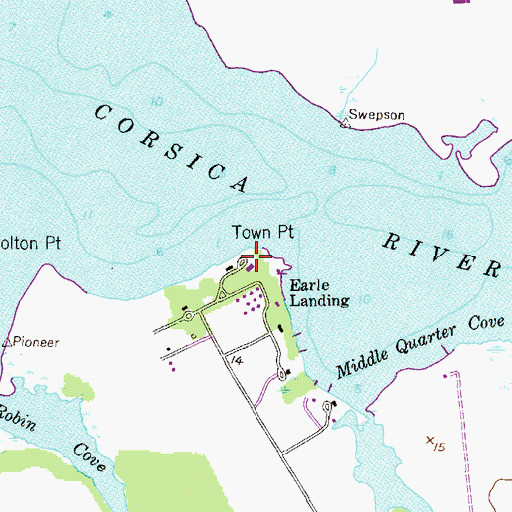 Topographic Map of Town Point, MD