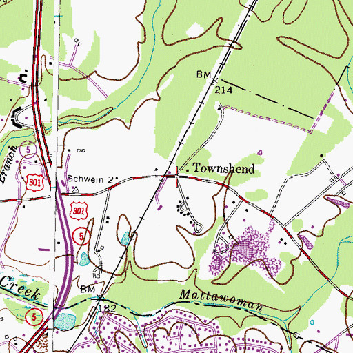 Topographic Map of Townshend, MD