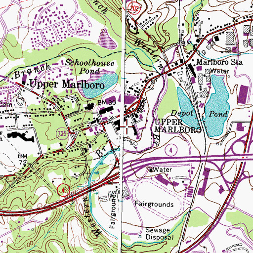 Topographic Map of Upper Marlboro, MD