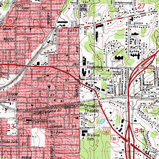 Topographic Map of Saint James Baptist Church, AR
