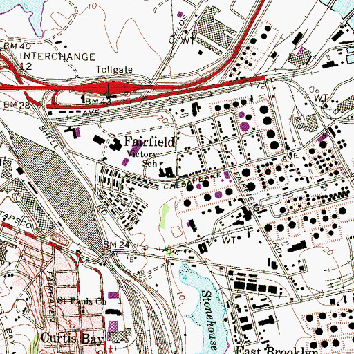 Topographic Map of Victory Elementary School, MD