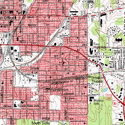 Topographic Map of Saint John Missionary Baptist Church, AR
