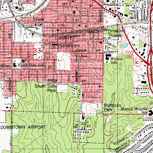 Topographic Map of Saint Luke Spiritual Church, AR