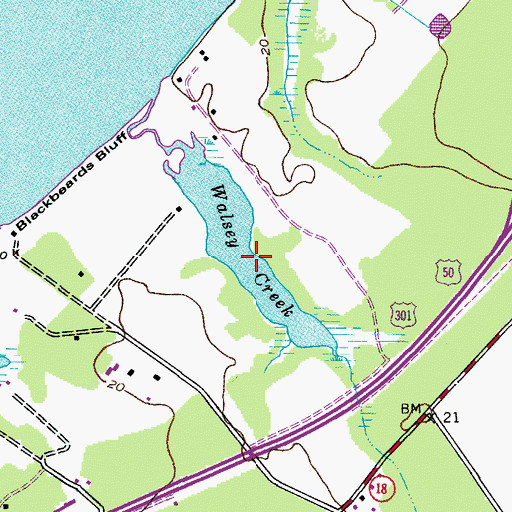 Topographic Map of Wesley Creek, MD