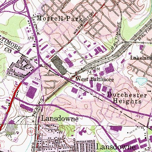 Topographic Map of West Baltimore, MD
