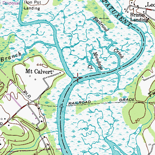 Topographic Map of Western Branch Patuxent River, MD