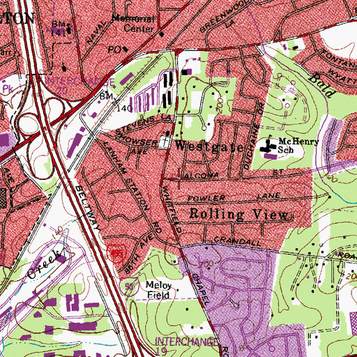 Topographic Map of Westgate, MD