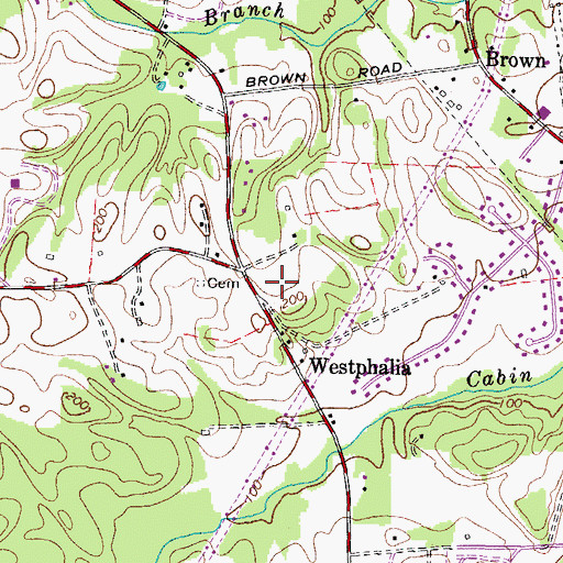 Topographic Map of Westphalia, MD