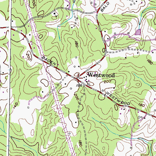 Topographic Map of Westwood, MD