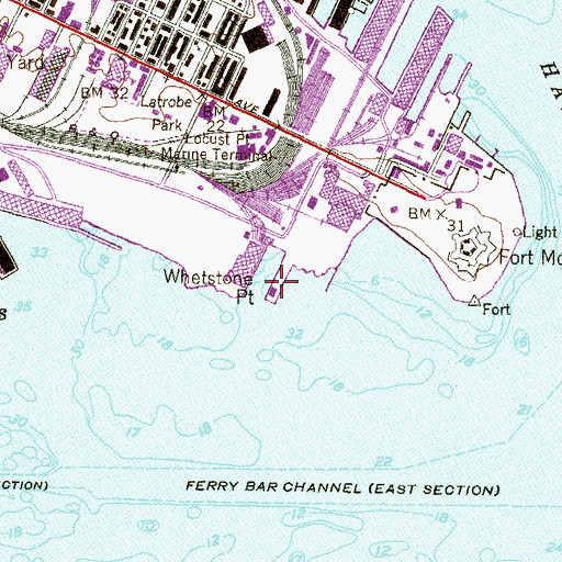 Topographic Map of Whetstone Point, MD