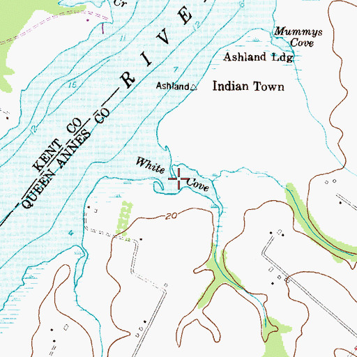 Topographic Map of White Cove, MD