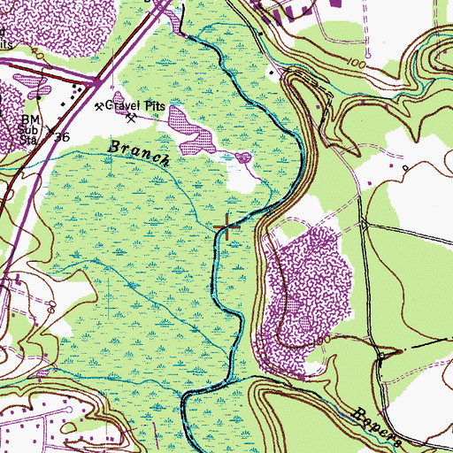 Topographic Map of White Marsh Branch, MD