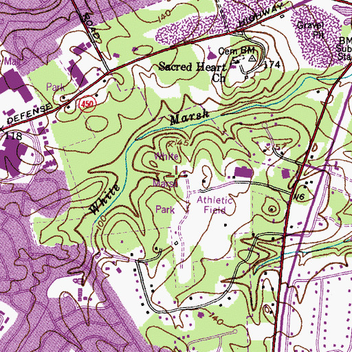 Topographic Map of White Marsh Park, MD