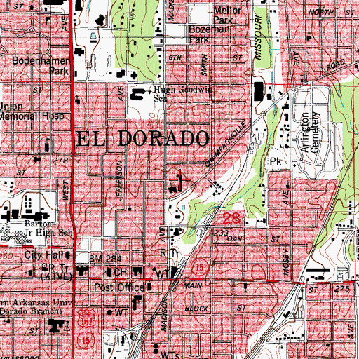 Topographic Map of Saint Marys Episcopal Church, AR
