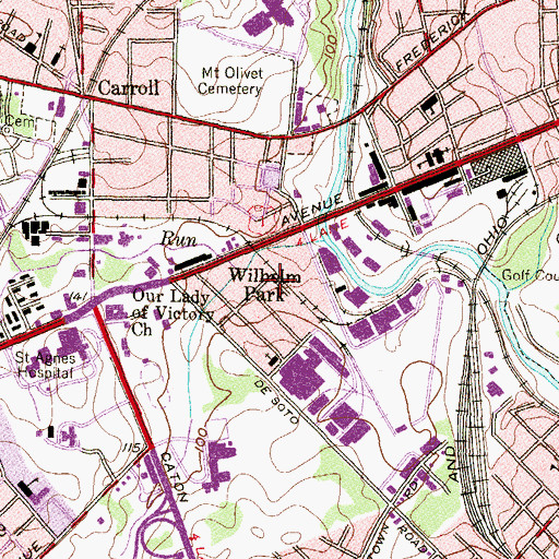 Topographic Map of Wilhelm Park, MD