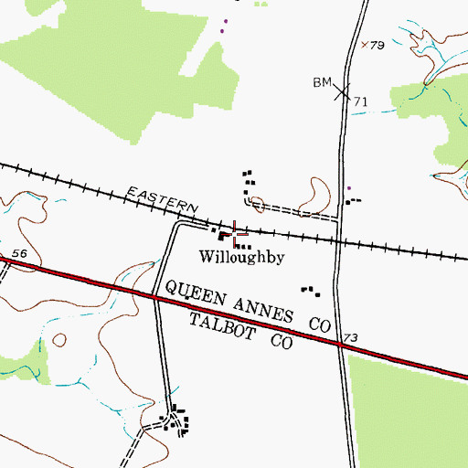 Topographic Map of Willoughby, MD