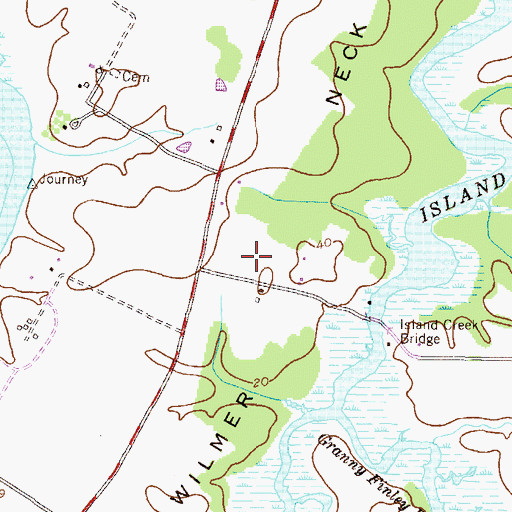 Topographic Map of Wilmer Neck, MD