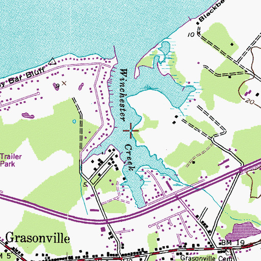 Topographic Map of Winchester Creek, MD
