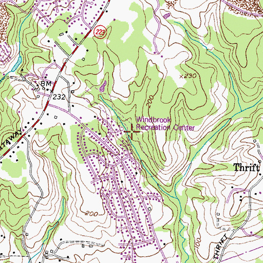 Topographic Map of Windbrook Recreation Center, MD