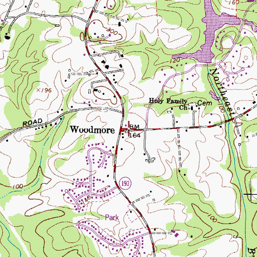 Topographic Map of Woodmore, MD