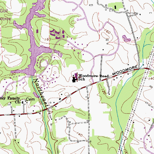 Topographic Map of Woodmore Elementary School, MD