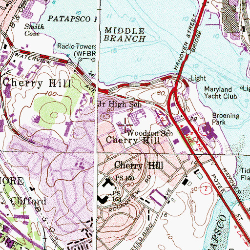 Topographic Map of Doctor Carter Godwin Woodson Elementary / Middle School, MD
