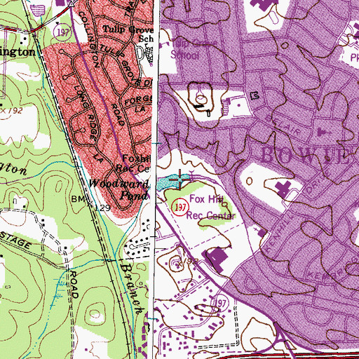 Topographic Map of Woodward Pond, MD