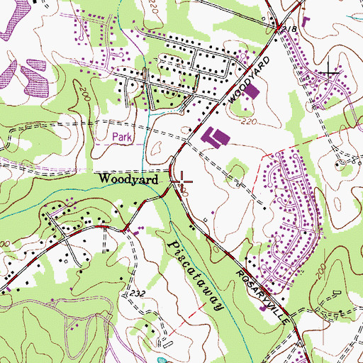 Topographic Map of Woodyard, MD