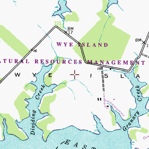 Topographic Map of Wye Island, MD
